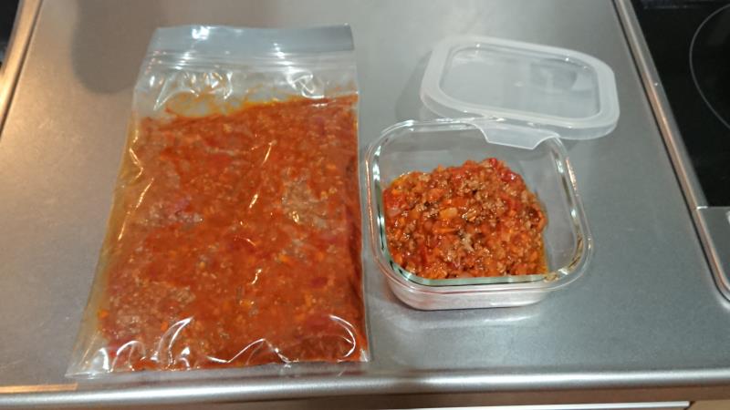 コストコのひき肉を使った冷凍保存レシピ：ボロネーゼ